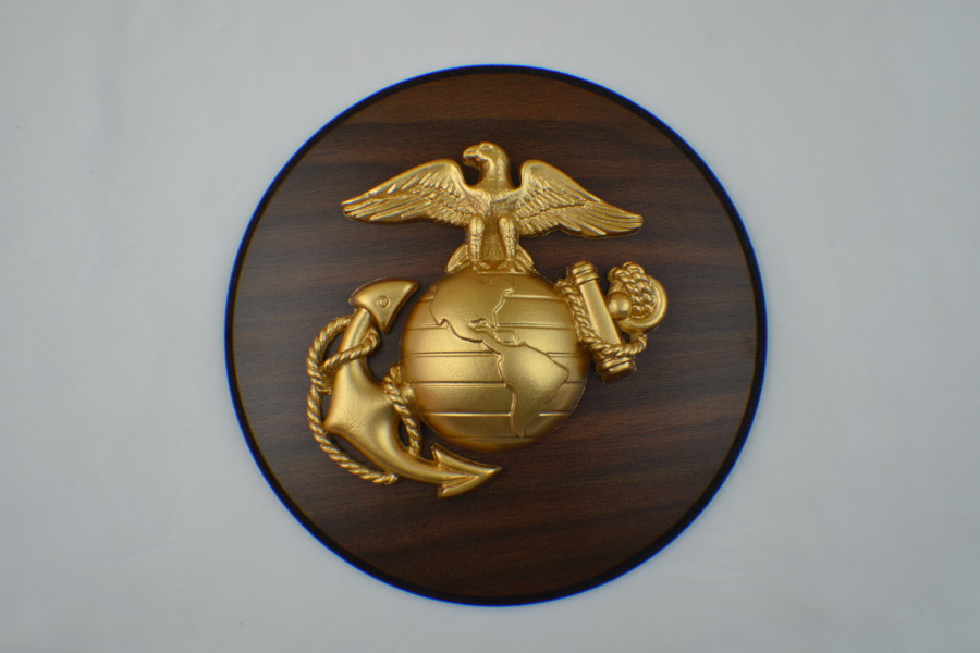 DEPT OF NAVY USMC BRASS WALL PLAQUE W HANGER